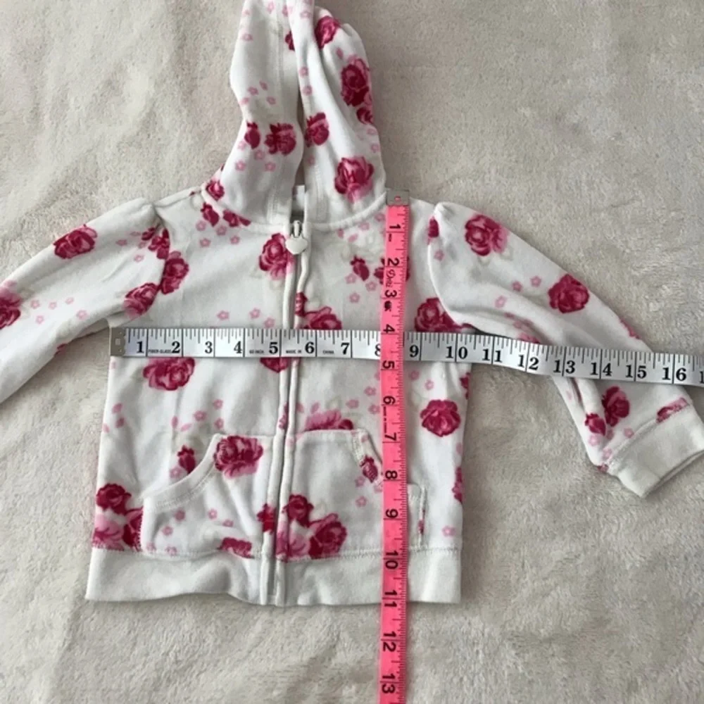Koala Baby Girl Velvet White Floral Hoodie Jacket
